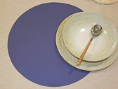 Wicotex- Napperons de table Uni bleu-rond-Set de table facile à nettoyer 12 pièces
