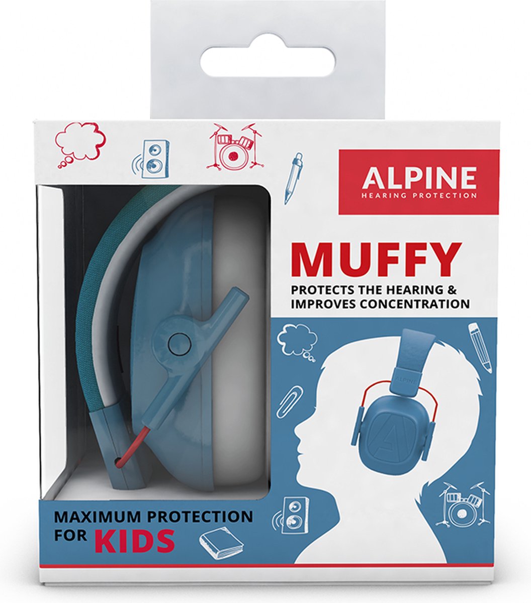 Alpine Muffy Kids Gehoorbescherming Kinderen 25 dB (5–16 Jaar) - Verstelbare Oorkappen voor Focus, School & Evenementen - Comfortabele & Opvouwbare Oorbeschermers - Blauw – foto 8
