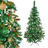 Kerstboom - groen - met set kegels en rode lijsterbes -  160cm