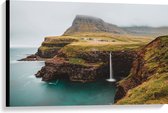 WallClassics - Canvas  - Bergen aan de Kust - 90x60 cm Foto op Canvas Schilderij (Wanddecoratie op Canvas)
