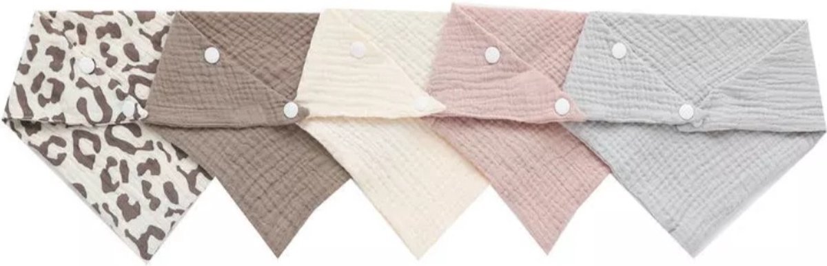 Goedkoopste Slabbetjes Lalieloe - Hydrofiel - 5 stuks - 0-2 jaar - Verstelbaar