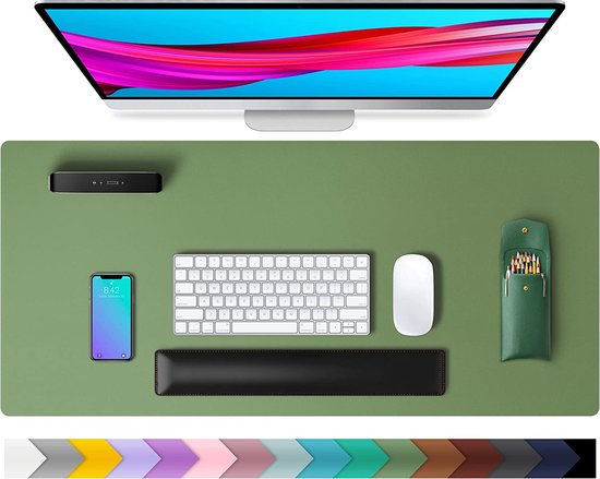 MYMIND® Bureauonderlegger, set van 2, 80 x 40 cm, premium kwaliteit met