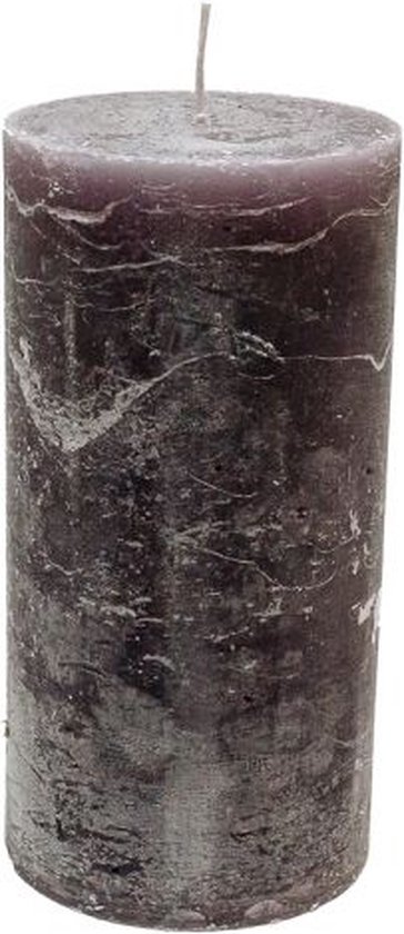 Stompkaars - aubergine - 10x20cm - parafine - set van 3