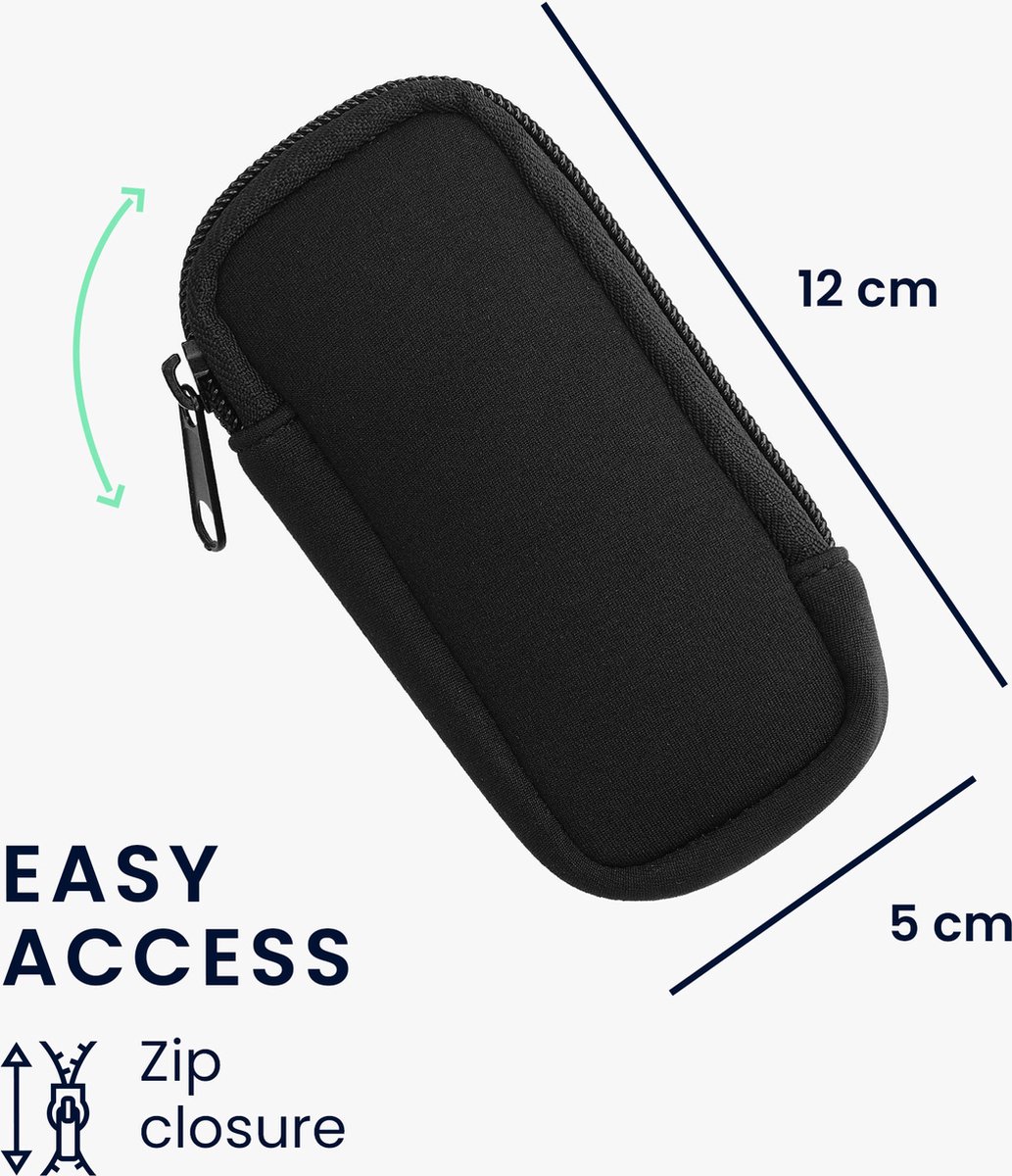kwmobile hoes voor voice recorder - 11,5 x 4,5 cm van neopreen - geschikt voor Universal Voice Recorder - In zwart — afbeelding 5