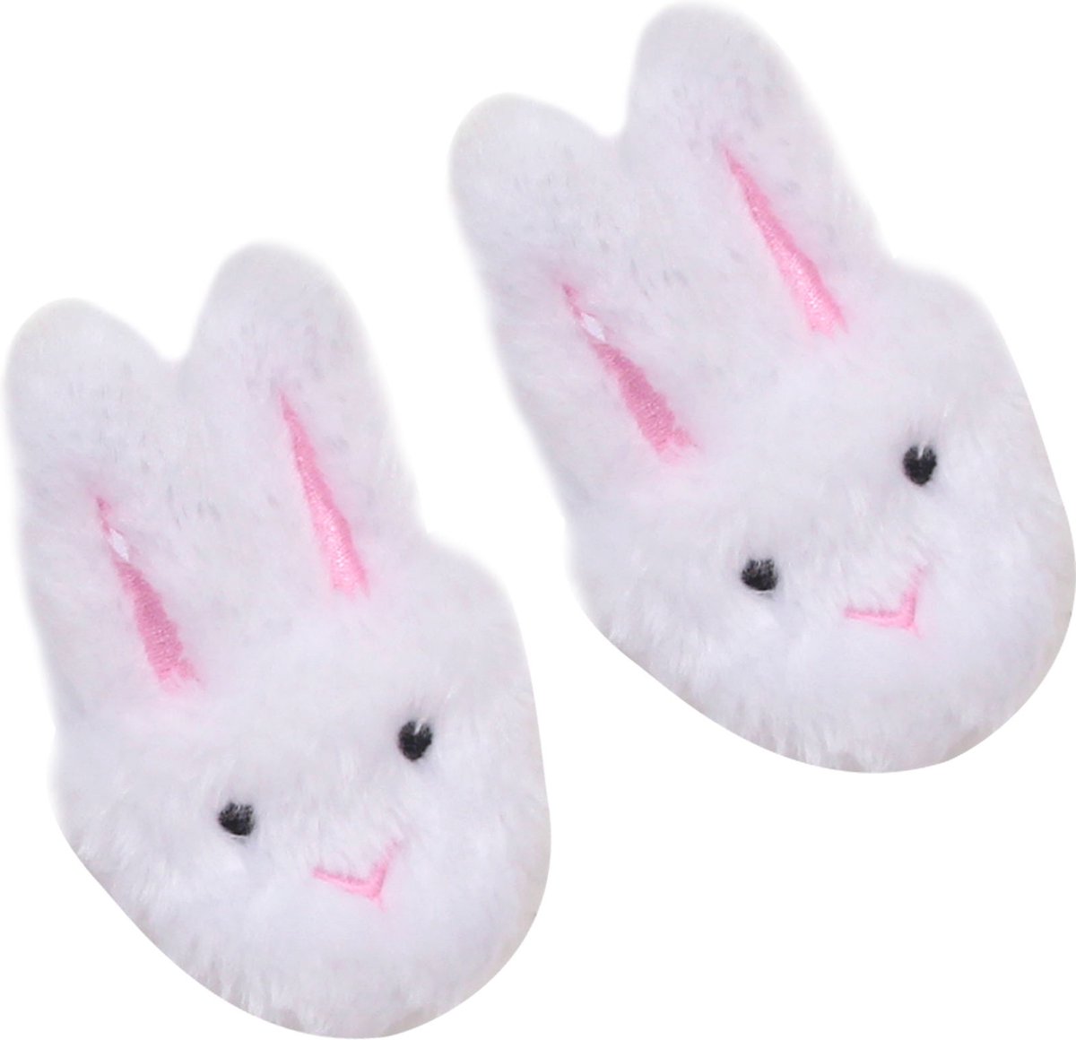 Sophia's Poppenkleding voor Modepop - Pluizig Konijn Pantoffels - Poppen Accessoires - Wit