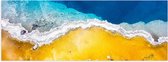 WallClassics - Poster (Mat) - Geel Zand aan Zee - 60x20 cm Foto op Posterpapier met een Matte look