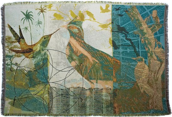 Plaid - Blanket - Tapis mural | Blanket oiseau | 220x160 centimètres