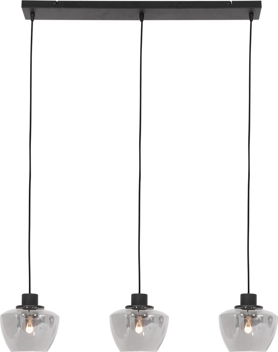 Hanglamp - Bussandri Limited - Design - Glas - Design - E27 - L: 90cm - Voor Binnen - Woonkamer - Eetkamer - Zwart