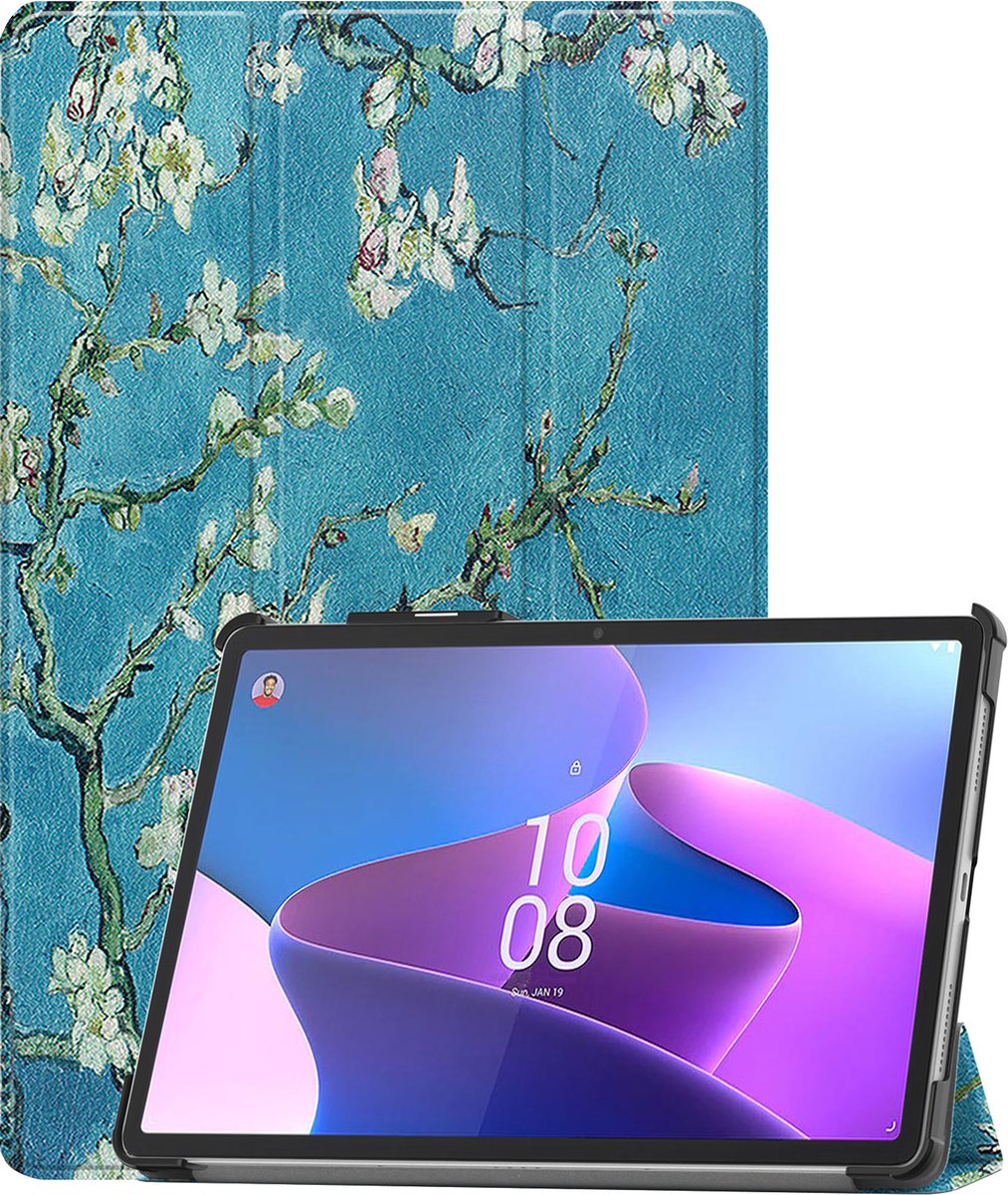 Hoesje - Geschikt voor Lenovo Tab P11 Pro - Met Screenprotector - Trifold Bookcase Hoes - Hard Cover Case - Met Uitsparing Geschikt voor Lenovo Pen - Hardcover Book - Tablethoes - Bloesem