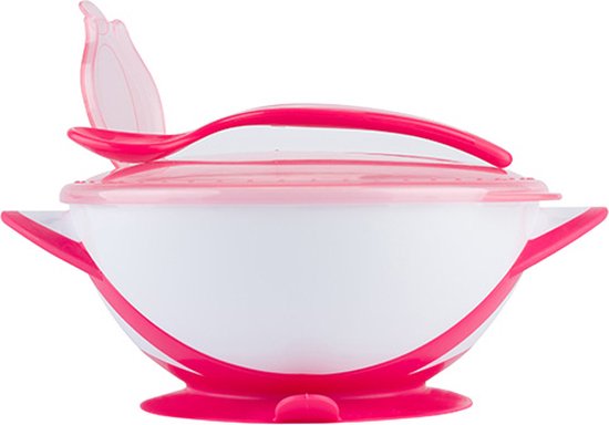 COUPE BÉBÉ AVEC VENTOUSE ET CUILLÈRE Rose- Wit - Ensemble complet