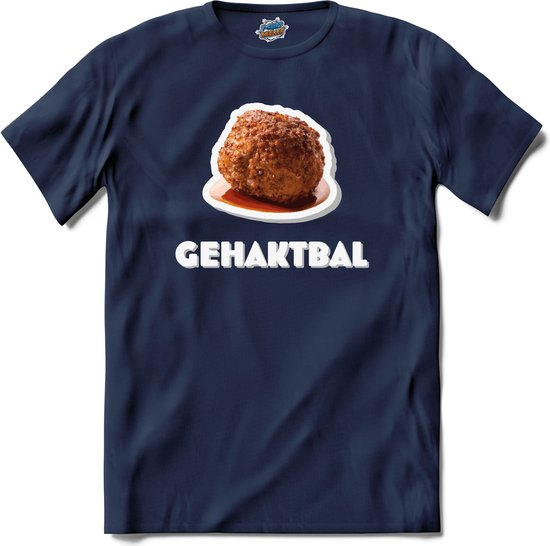 Gehaktbal - grappig verjaardag kleding cadeau - eten teksten - T-Shirt - Heren - Navy Blue - Maat XL