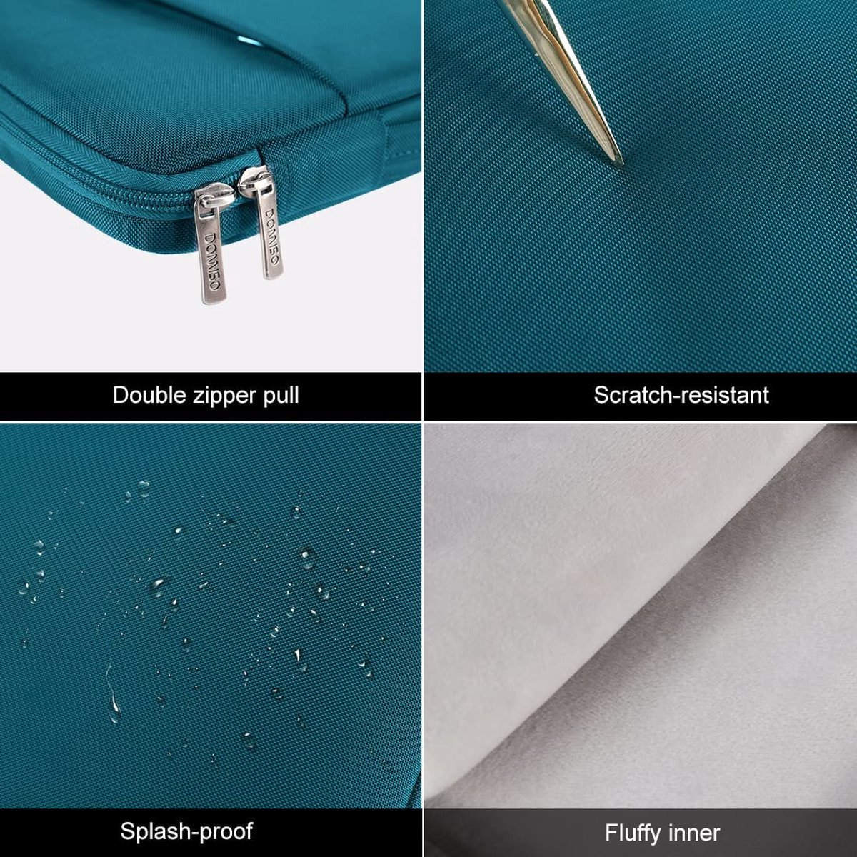 13,3 inch laptoptas, hoes, waterdichte laptophoes, pc-case, notebook voor 13" MacBook Air Pro/13,5" Microsoft Surface Book 2 3/ASUS Zenbook/HP Elitebook/Lenovo thinkpad 13 Yoga x13, turquoise thumbnail 6