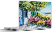 Laptop sticker - 10.1 inch - Schilderij - Planten - Bloemen - Huis - Olieverf - 25x18cm - Laptopstickers - Laptop skin - Cover