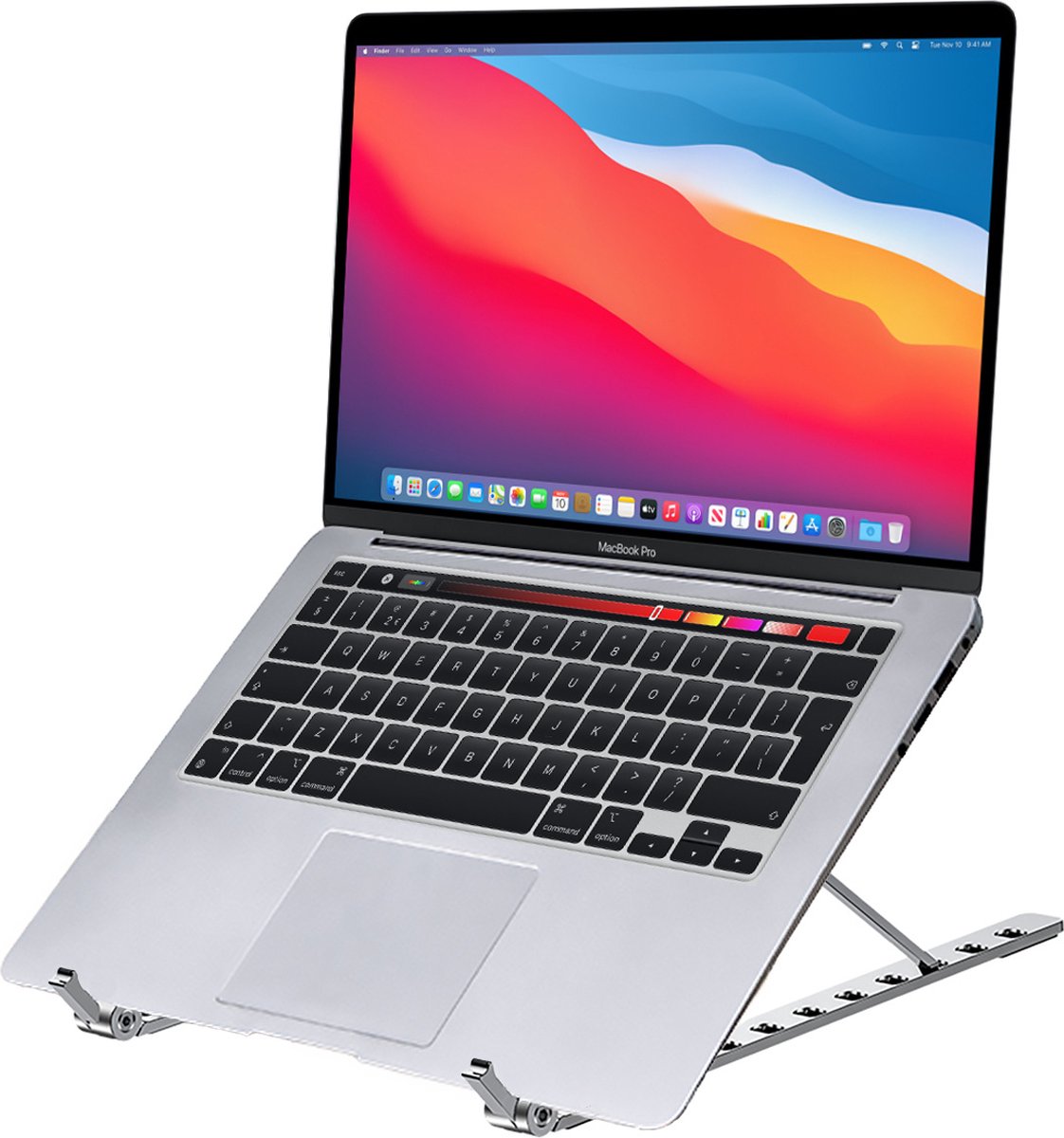 Universele Verstelbare Laptop Standaard Ergonomisch Opvouwbaar - Aluminium Laptop Houder Verstelbaar - Zilver