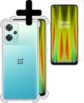 Hoesje Geschikt voor OnePlus Nord CE 2 Lite Hoesje Shockproof Case Siliconen Met Screenprotector - Hoes Geschikt voor OnePlus Nord CE 2 Lite Hoes Cover Siliconen - Transparant