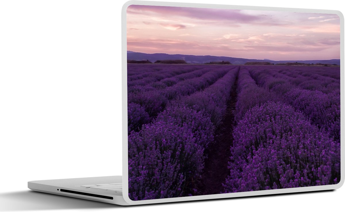 Laptop sticker - 12.3 inch - Lavendel - Paars - Bloemen - Natuur - 30x22cm - Laptopstickers - Laptop skin - Cover