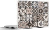 Laptop sticker - 15.6 inch - Bloemen - Figuren - Bruin - Design - 36x27,5cm - Laptopstickers - Laptop skin - Cover