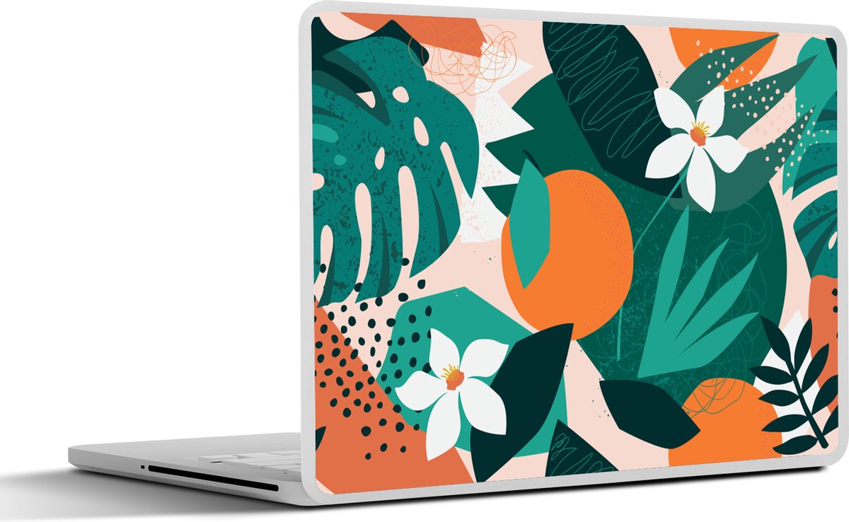 Laptop sticker - 13.3 inch - Bloemen - Fruit - Jungle - 31x22,5cm - Laptopstickers - Laptop skin - Cover