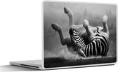Laptop sticker - 10.1 inch - Zebra - Dieren - Zwart - Wit - 25x18cm - Laptopstickers - Laptop skin - Cover