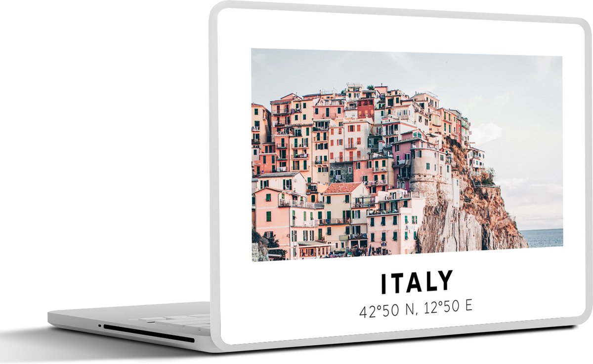 Laptop sticker - 14 inch - Cinque Terre - Italië - Amalfi - Zee - 32x5x23x5cm - Laptopstickers - Laptop skin - Cover