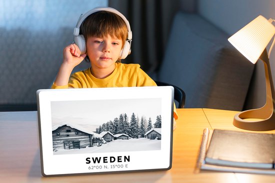 Autocollant pour ordinateur portable - 11,6 pouces - Suède - Neige - Arbre - Scandinavie - 30x21cm - Autocollants pour ordinateur portable - Skin pour ordinateur portable - Housse