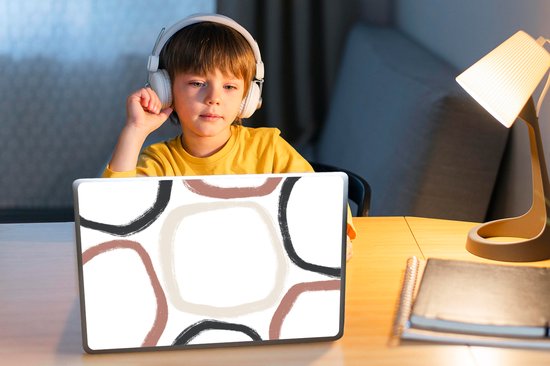 Laptop sticker - 10.1 inch - Minimalisme - Geometrische vormen - Pastel - Patronen - 25x18cm - Laptopstickers - Laptop skin - Cover