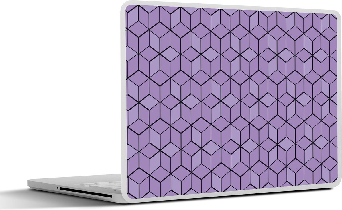 Laptop sticker - 15.6 inch - 3D - Patronen - Blokken - 36x27,5cm - Laptopstickers - Laptop skin - Cover