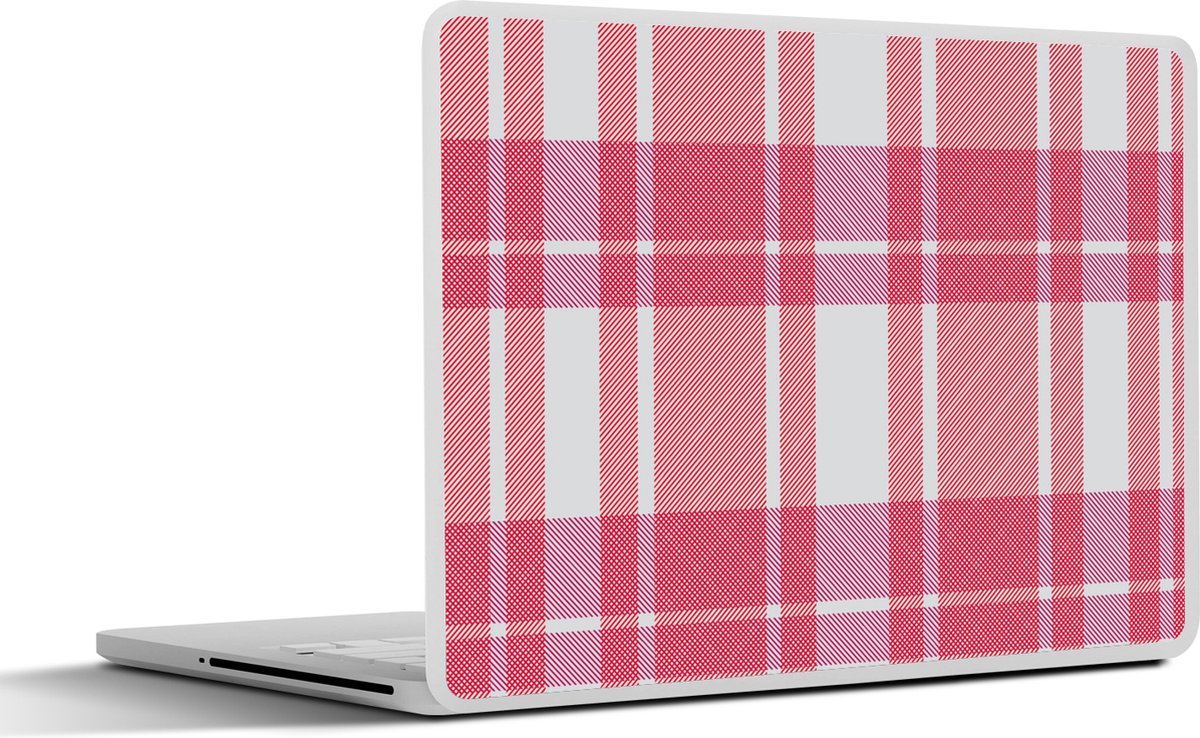 Laptop sticker - 13.3 inch - Plaid - Roze - Patronen - 31x22,5cm - Laptopstickers - Laptop skin - Cover