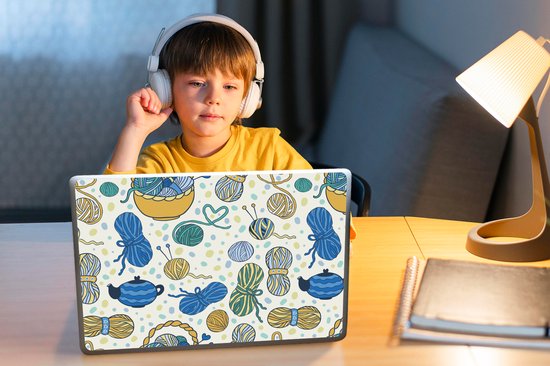 Autocollant pour ordinateur portable - 14 pouces - Tricot - Motifs - Laine - 32x5x23x5cm - Autocollants pour ordinateur portable - Peau pour ordinateur portable - Couverture