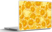 Laptop sticker - 15.6 inch - Zonnebloem - Zomer - Patronen - Bloemen - 36x27,5cm - Laptopstickers - Laptop skin - Cover