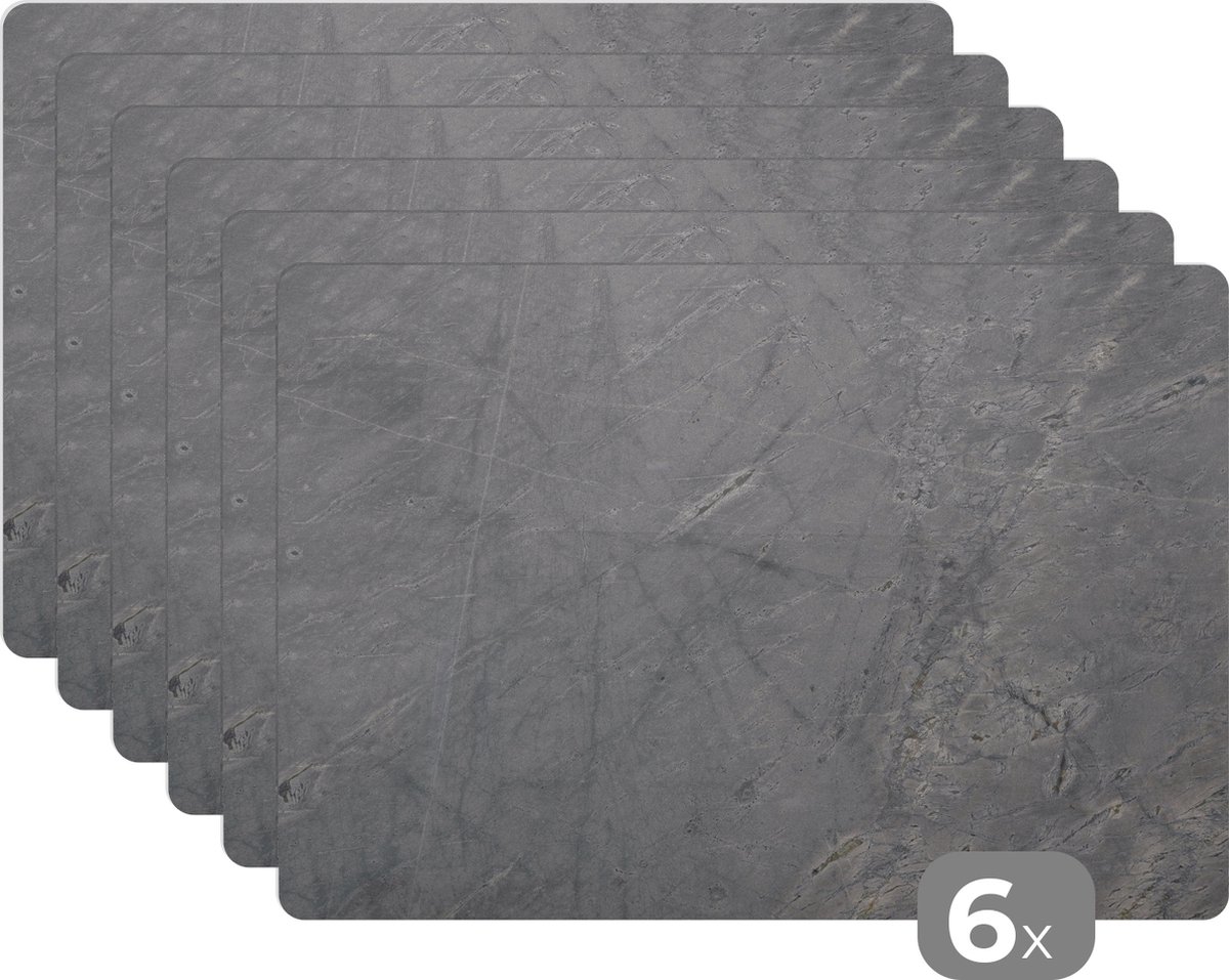 Placemats - Graniet - Steen - Grijs - Textuur - 45x30 cm - Onderleggers tafel - Kamer decoratie
