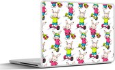 Laptop sticker - 14 inch - School - Konijnen - Dieren - Kinderen - Patronen - 32x5x23x5cm - Laptopstickers - Laptop skin - Cover