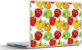 Laptop sticker - 10.1 inch - Patroon - Eten - Paprika - 25x18cm - Laptopstickers - Laptop skin - Cover
