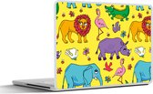 Laptop sticker - 10.1 inch - Flamingo - Dieren - Patroon - 25x18cm - Laptopstickers - Laptop skin - Cover