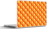 Laptop sticker - 13.3 inch - Oranje - Patronen - 3D - 31x22,5cm - Laptopstickers - Laptop skin - Cover