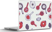 Laptop sticker - 11.6 inch - Patroon - Koken - Pan - Eten - 30x21cm - Laptopstickers - Laptop skin - Cover