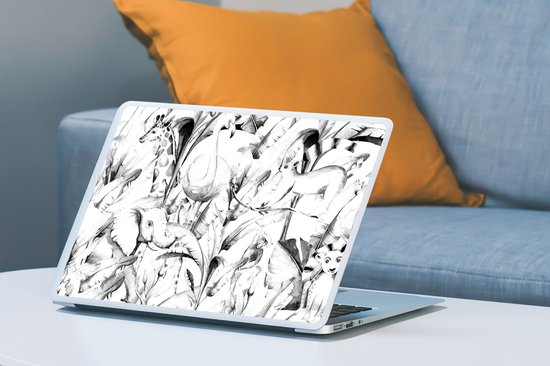 Autocollant pour ordinateur portable - 15,6 pouces - Aquarelle - Animaux - Plantes - Jungle - Garçons - Filles - Enfants - 36x27,5 cm - Autocollants pour ordinateur portable - Skin pour ordinateur portable - Couverture