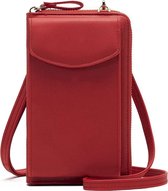 Antonio Fonzo Telefoonhoesje geschikt voor Samsung Galaxy A50 | Antonio Fonzo Crossbody Telefoontasje | Galaxy A50 Schoudertasje - Cherry Red | Rood