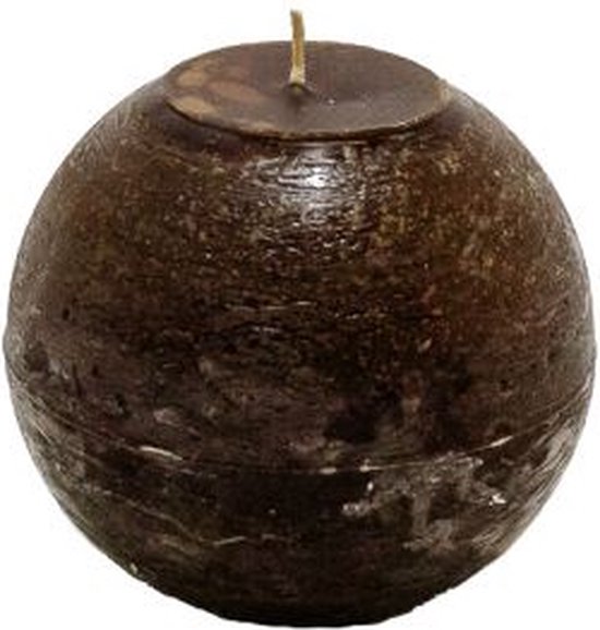 Bougie boule - Mocca - diamètre 12 cm - paraffine - lot de 2