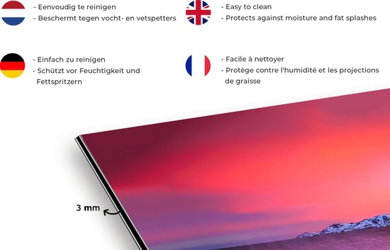 Spatscherm keuken 120x60 cm - Kookplaat achterwand Zon - Stenen - Sneeuw - Landschap - Water - Muurbeschermer - Spatwand fornuis - Hoogwaardig aluminium