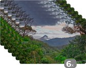 Placemat kinderen - Placemat - Placemats kunststof - Jungle - Berg - Costa Rica - Jongetjes - Meiden - Kinderen - 45x30 cm - 6 stuks - Hittebestendig - Anti-Slip - Onderlegger - Afneembaar