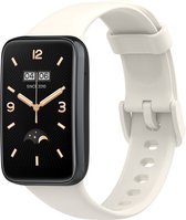 Siliconen Smartwatch bandje - Geschikt voor Xiaomi Smart Band 7 Pro siliconen bandje - wit - Strap-it Horlogeband / Polsband / Armband
