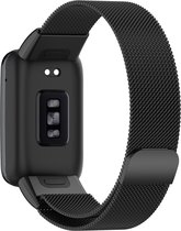 Milanees Smartwatch bandje - Geschikt voor Xiaomi Smart Band 7 Pro Milanese band - zwart - Strap-it Horlogeband / Polsband / Armband