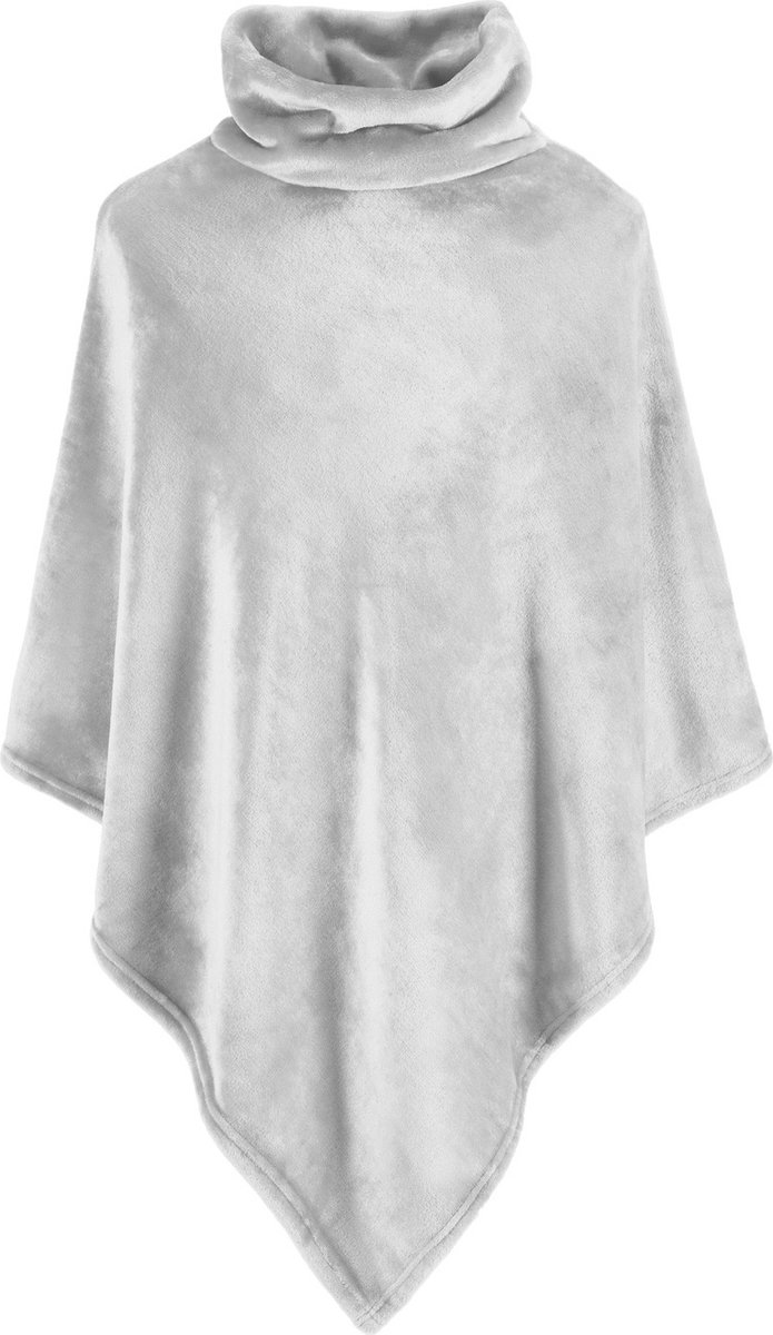 Moodit Poncho Fleece, Zilver - 80 x 80 cm - Polyester