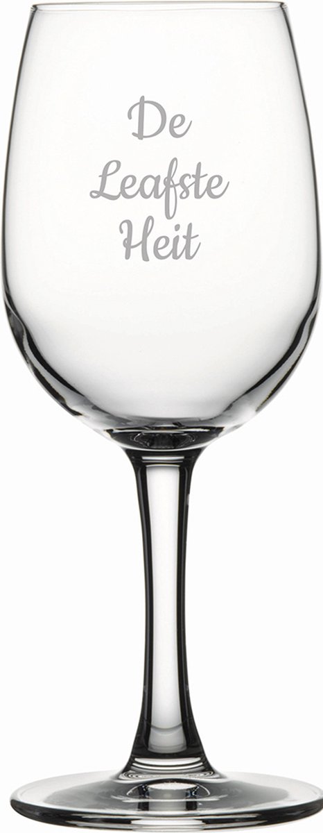 Gegraveerde witte wijnglas 26cl De Leafste Heit