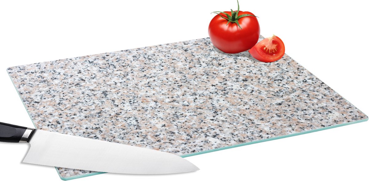 Glazen Snijplank - 39x28 - Graniet - Structuren - Design - Steen - Snijplanken Glas