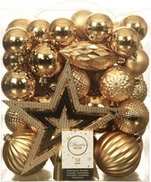 Decoris Kerstballen met piek - 49st - kunststof goud - 5-6-8-10 cm