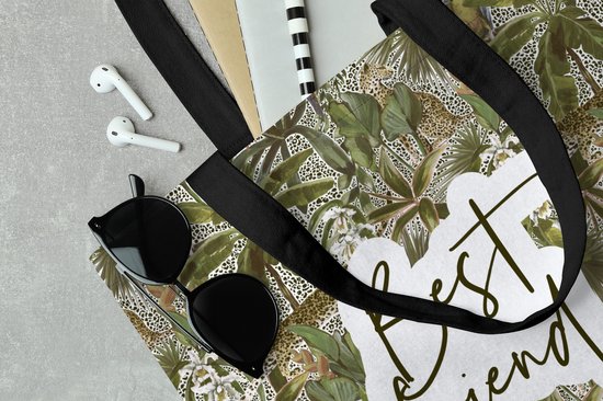 MuchoWow® Sac bandoulière - Sac de plage - Shopper Proverbes - Citations - BFF - Best ami - Meilleurs amis - 40x40 cm - Sac en coton