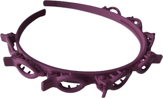 Diadeem - Diadeem met clips - diadeem met haarspeld - haar accessoires - Aubergine