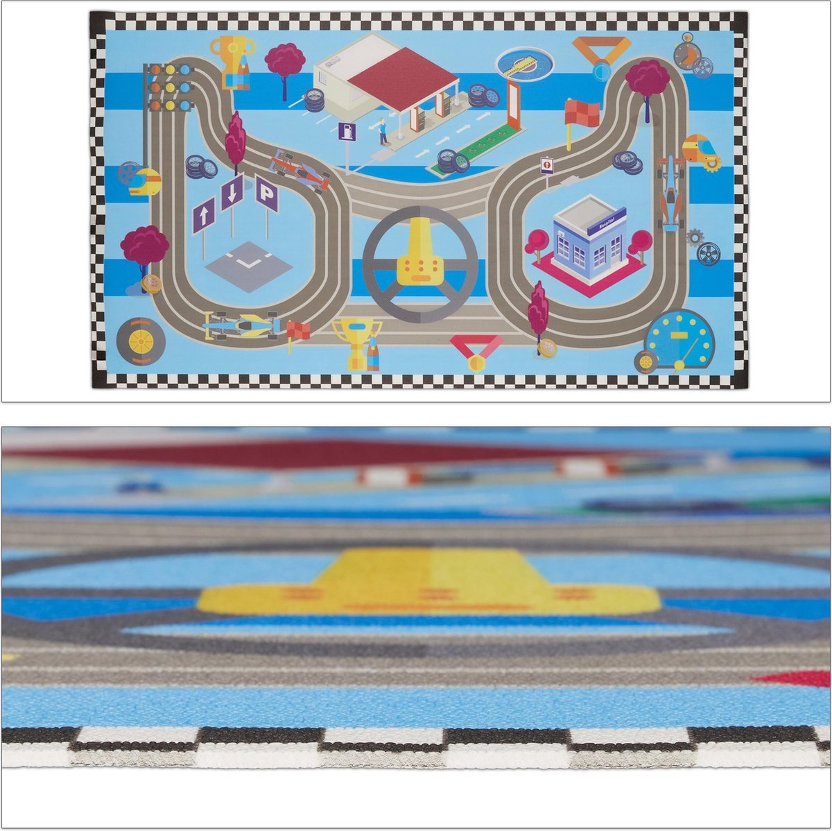 Relaxdays Puzzel Speelmat 36 Foam Tegels Met Letters En Cijfers - 180 X 180 Cm